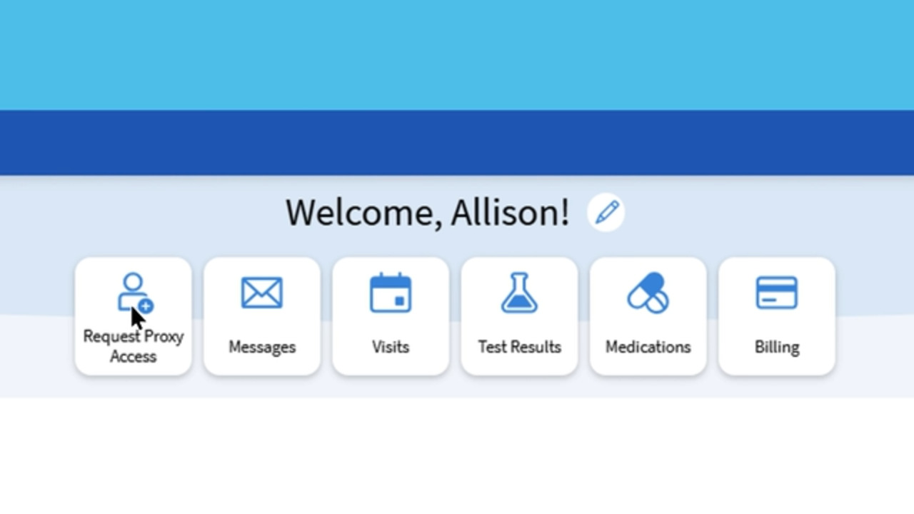 Step-by-step instructions for gaining access to your child's record in MyChart.