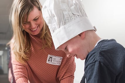 Reed cooking in the Keto Diet Program at Children's Mercy.