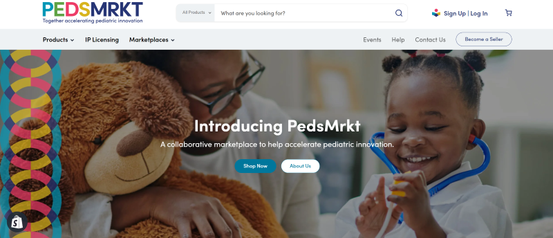 An image of the PedsMrkt website, pedsmrket.com