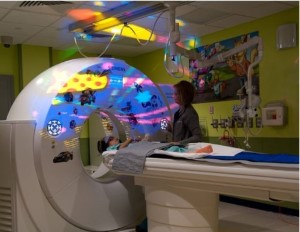 A CT scan being performed at Children's Mercy.