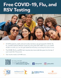 Small image of a flyer with the top reading: Free COVID-19, Flu and RSV Testing