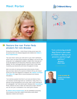 Read about Porter's rare diagnosis and treatment at Children’s Mercy Hospital Kansas.