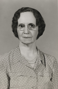 A black and white photograph of Lena Dagley, an administrator at Children's Mercy Kansas City.