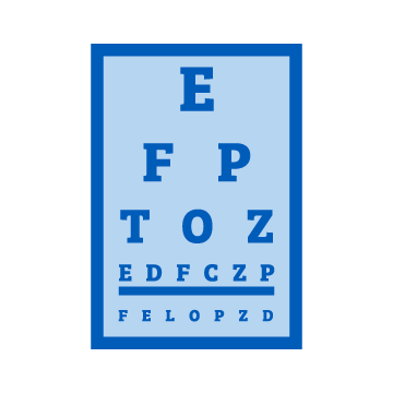 Icon of visual acuity test.