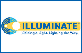 Illuminate logo with words that read: Shining a Light. Lighting the Way.