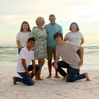 Isleen Gimenez Morales with her husband and four children.