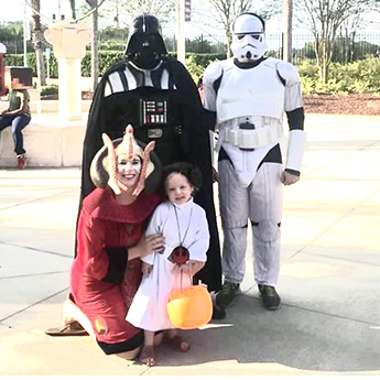 Samantha Butrous and family wear Star Wars Halloween costumes.