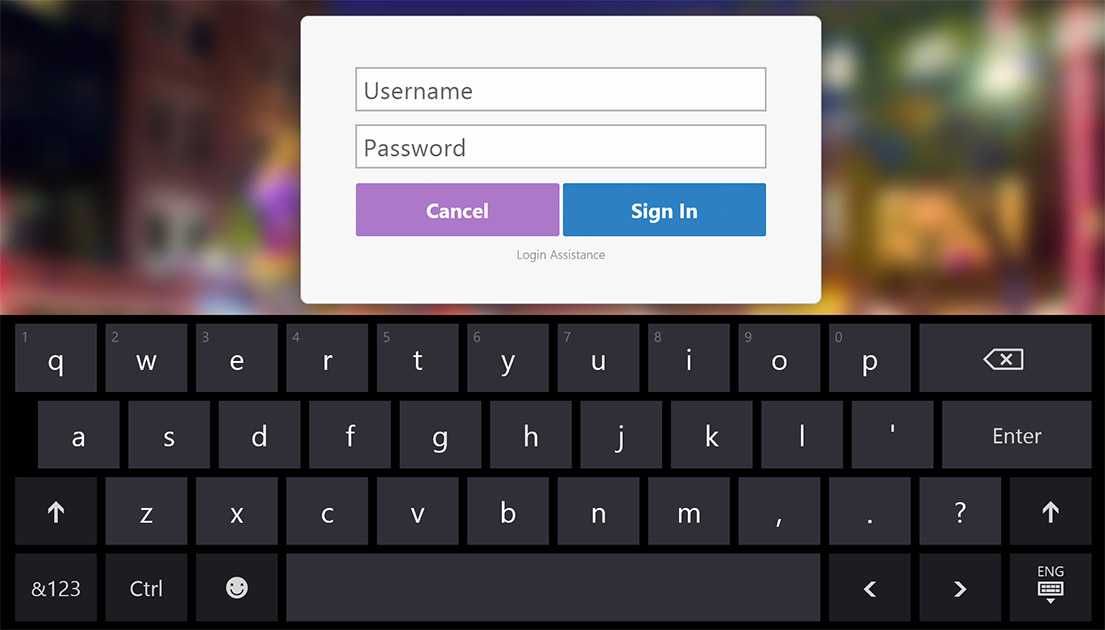 CHAMP login screen