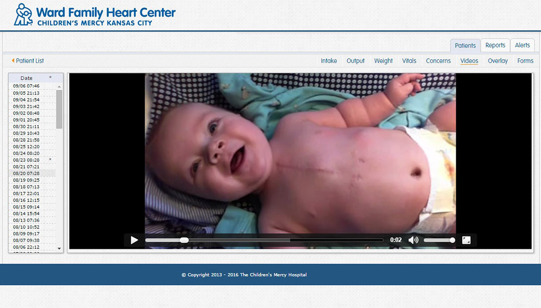 Video of a baby on CHAMP app