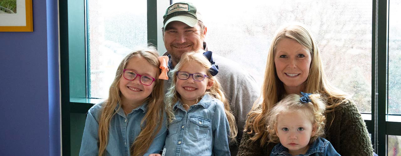 June McFarland with her two sisters, mother and father.