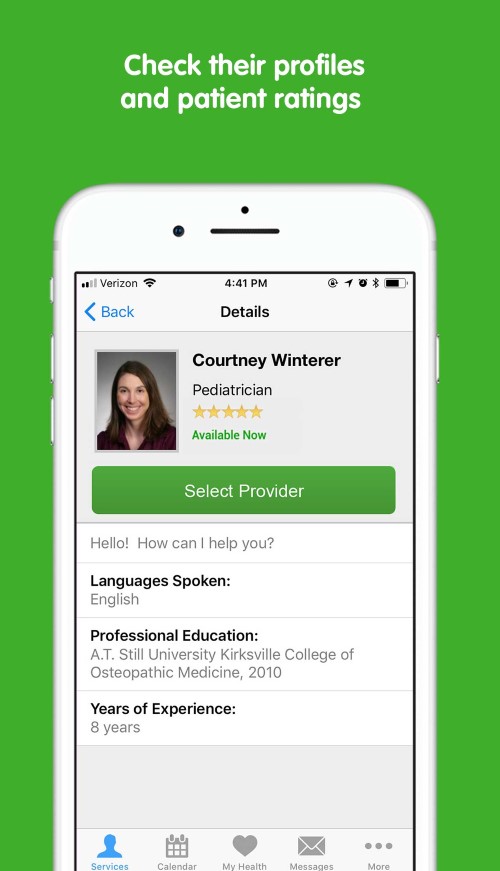 KidCare Anywhere App enables you to check provider profiles at Children's Mercy.