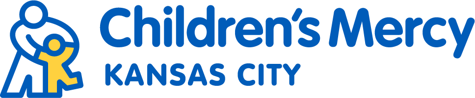 Children's Mercy Kansas City logo. Includes adult with dancing child icon.