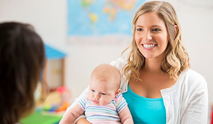 Woman holding baby