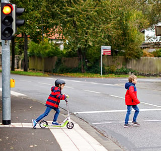 Kids crossing the street 