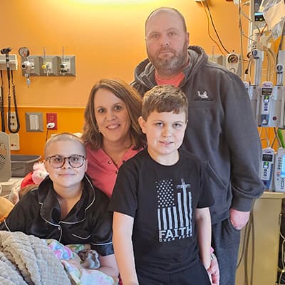 Matney, Ashley, Maverick and Brandon at Children’s Mercy.