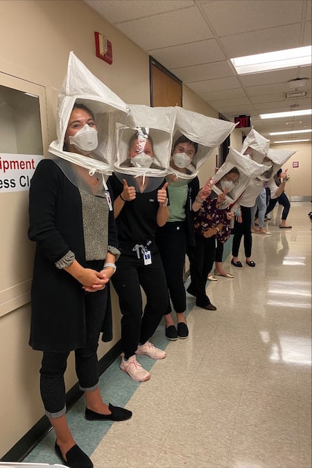 Children's Mercy Pediatric Residents participate in respirator fit testing