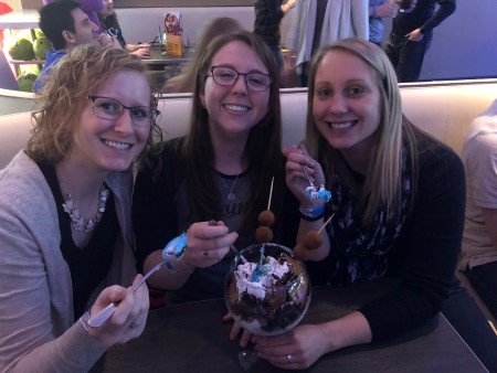 Residents enjoying ice cream in Children's Mercy's Pediatric Residency Program.