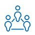 Icon of three people with three lines connecting them together.