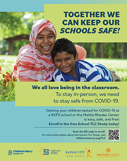 Small image of a poster with the top reading: Together we can keep our schools safe!