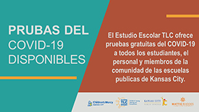 Small image of version 1 social media JPG file with the heading that reads: Pruebas del COVID-19 disponibles.
