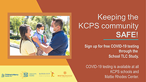 Small image of version 2 social media JPG file with the heading that reads: Keeping the KCPS community SAFE!