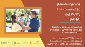 Small image of version 1 social media JPG file with the heading that reads: ¡Mantengamos a la comunidad del KCPS SANA!